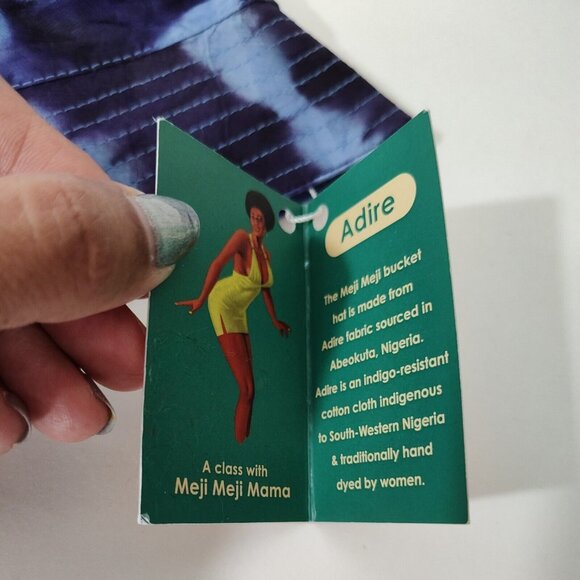 Meji Meji Blue Tie Dye Bucket Hat Men Size S Cotton Silk Blend NEW - Picture 5 of 8